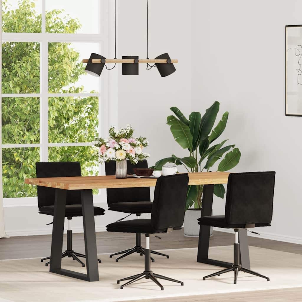 vidaXL Dining Chair Set of 4 Black Velvet (100% polyester), plywood, metal - 7.8 x 6.8 x 13.0