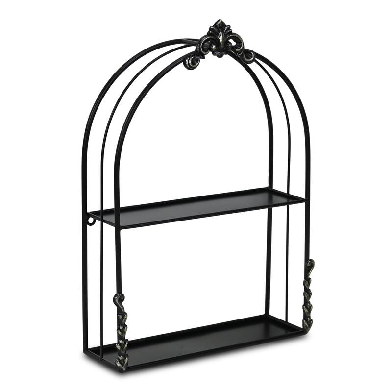 Vintage Style 2-Tier Wall Shelf - 18.5" - Black