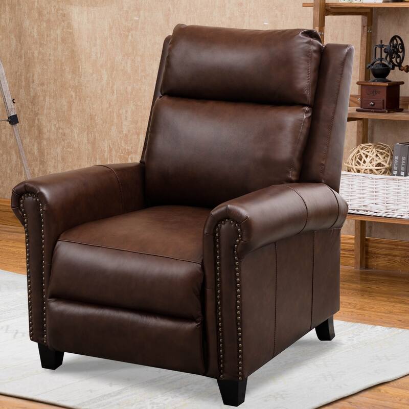 Brown Compact Leather Manual Recliner Bed Bath & Beyond 38338580