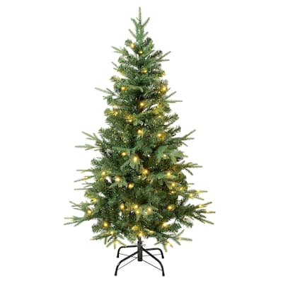 National Tree Company 4.5 ft. Feel-Real Duxbury Tree with Warm White LED Lights - 4.5 Foot