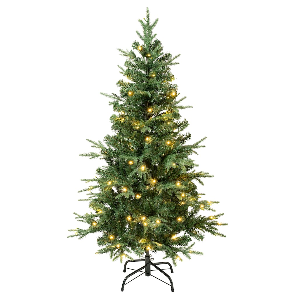 National Tree Company 4.5 ft. Feel-Real Duxbury Tree with Warm White LED Lights - 4.5 Foot