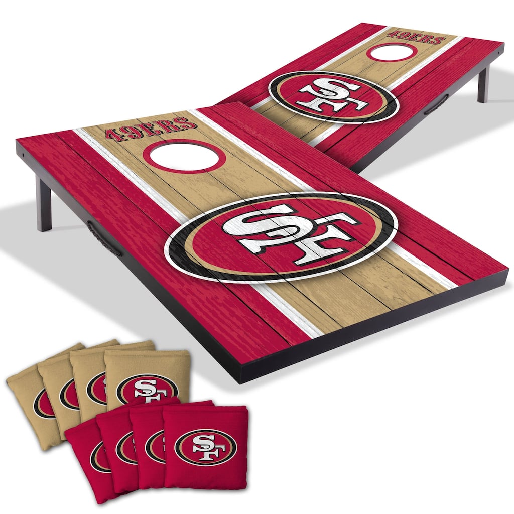 San Francisco 49ers NFL Compact 2x3 Tailgate Cornhole Board Set
