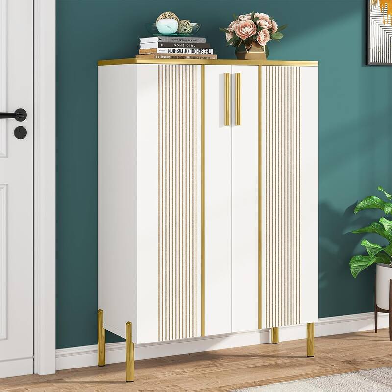 6-Tier Shoe Cabinet with Doors, Entryway Shoe Organizer Cabinet for Entryway
