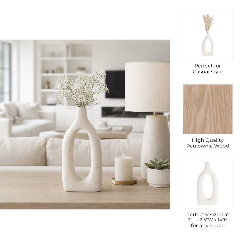 Sagebrook Home Neutral Cut-out Vase.