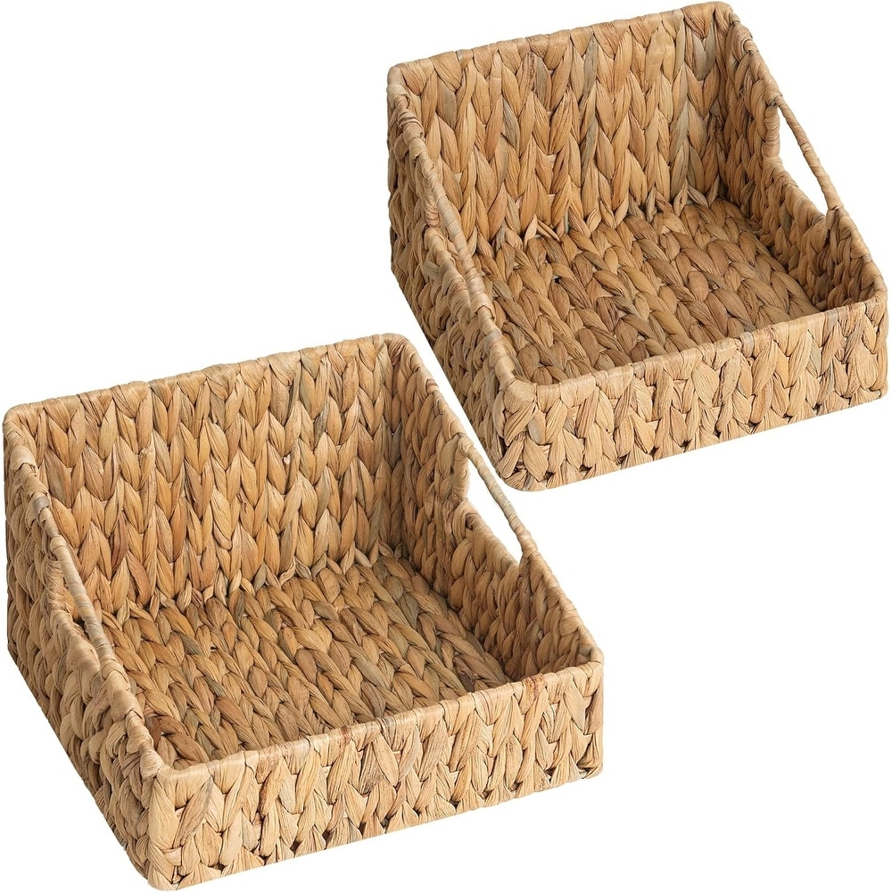 Seville Classics Handwoven Faux Wicker Storage Baskets Organizer Set, 4  Pack, Modern Gray - Bed Bath & Beyond - 36074700