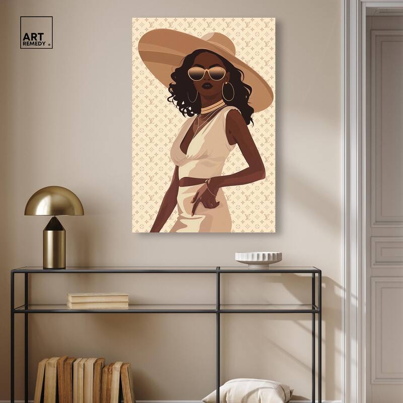 Stylish Gal in Tans Canvas by Art Remedy, Gallery Wrapped