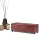 preview thumbnail 69 of 130, WYNDENHALL Franklin 48-in. Wide Contemporary Rectangular Storage Ottoman Red