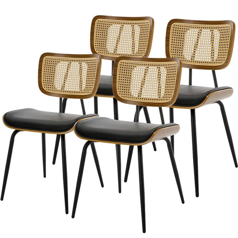 Faux Leather Upholstered Dining Chairs Set of 2/4 - 33.5" H x 17.5" W x 23" D