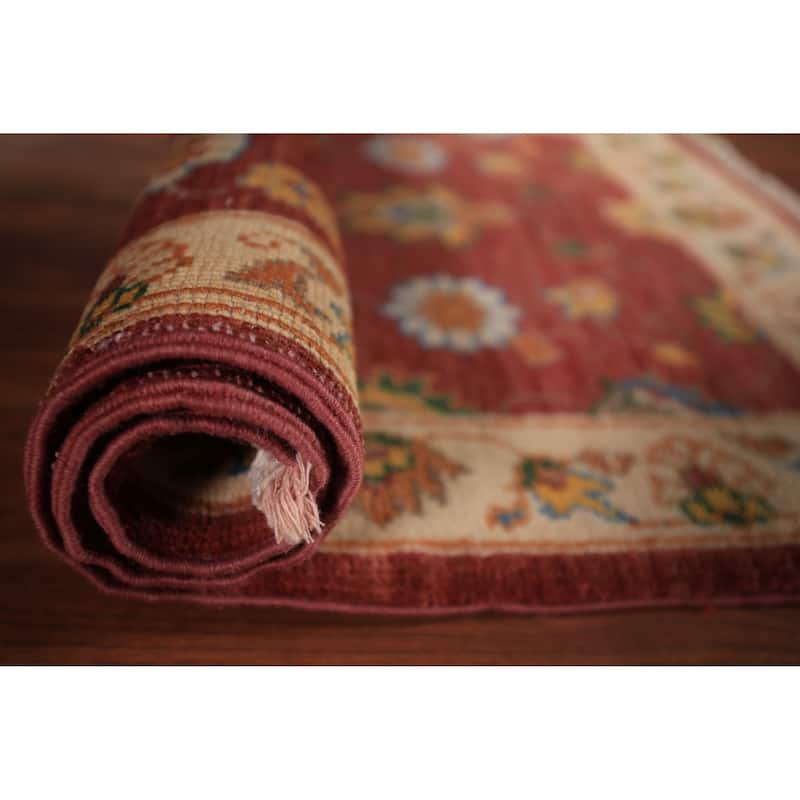 Floral Kazak Oriental Foyer Rug Hand-Knotted Orange Wool Carpet - 2'0" x 3'0"