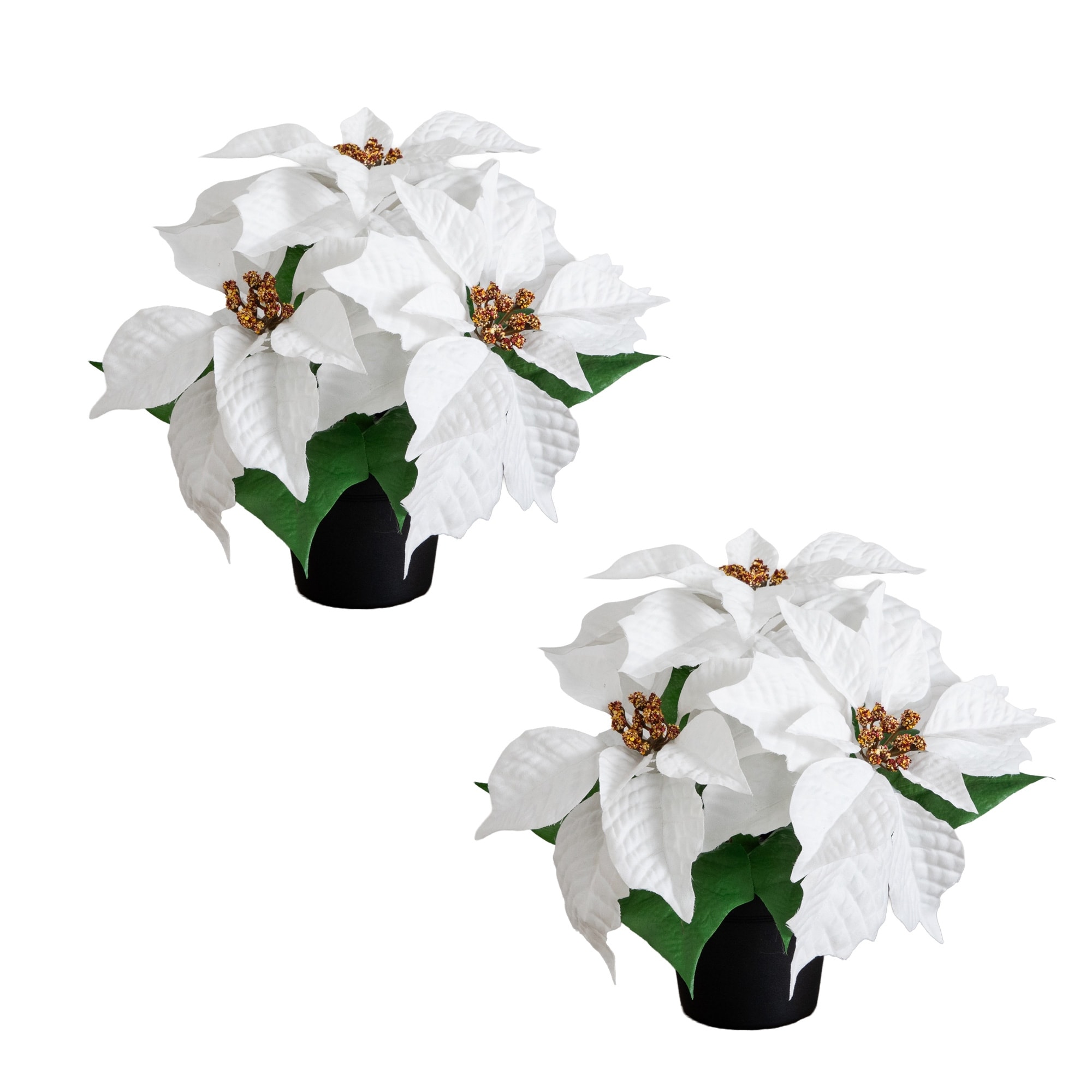9-in Artificial Poinsettia Plant - Set of 2