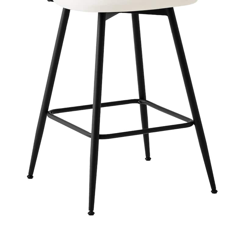 26-Inch Swivel Counter Height Bar Stools with Rattan Back - 36"H x 18.5"W x 19.7"D