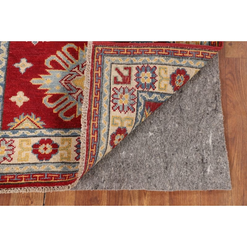 Kazak Accent Rug Hand-Knotted Red Traditional Wool Carpet - 2'7" x 3'10"