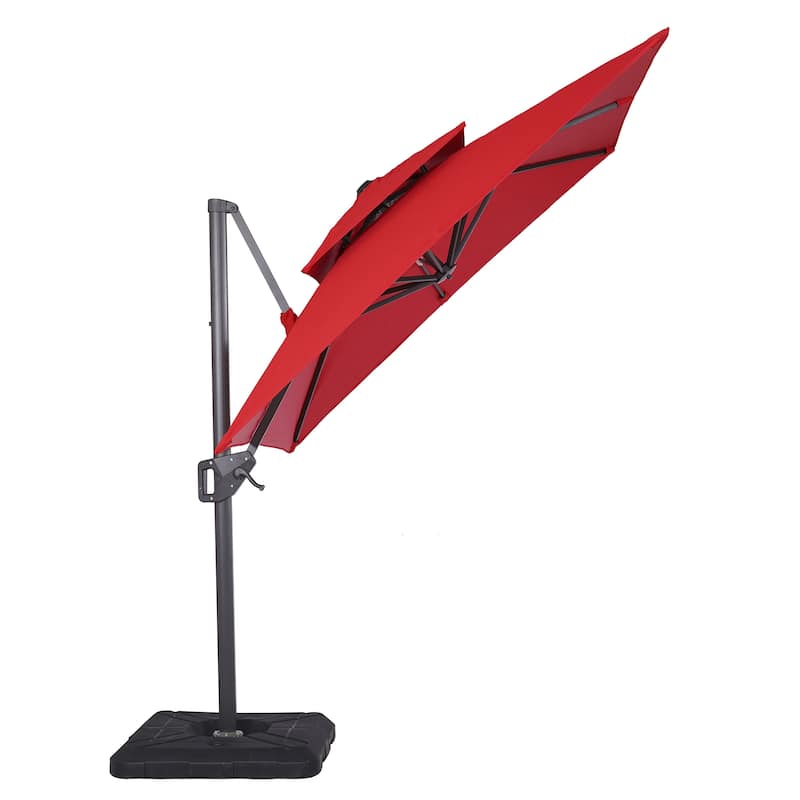 Furniture of America Aires 10-foot Steel Square Cantilever Offset Tilt Roma Umbrella