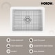 preview thumbnail 2 of 7, HOROW Undermount Kitchen Sink, 24" x 19" Dual Mount Large Fireclay Sink with Bottom Grid and Strainer Drain