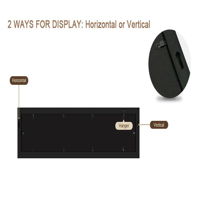 Adeco Black Wood Hanging Divided 4 x 6-inch Photo Frame