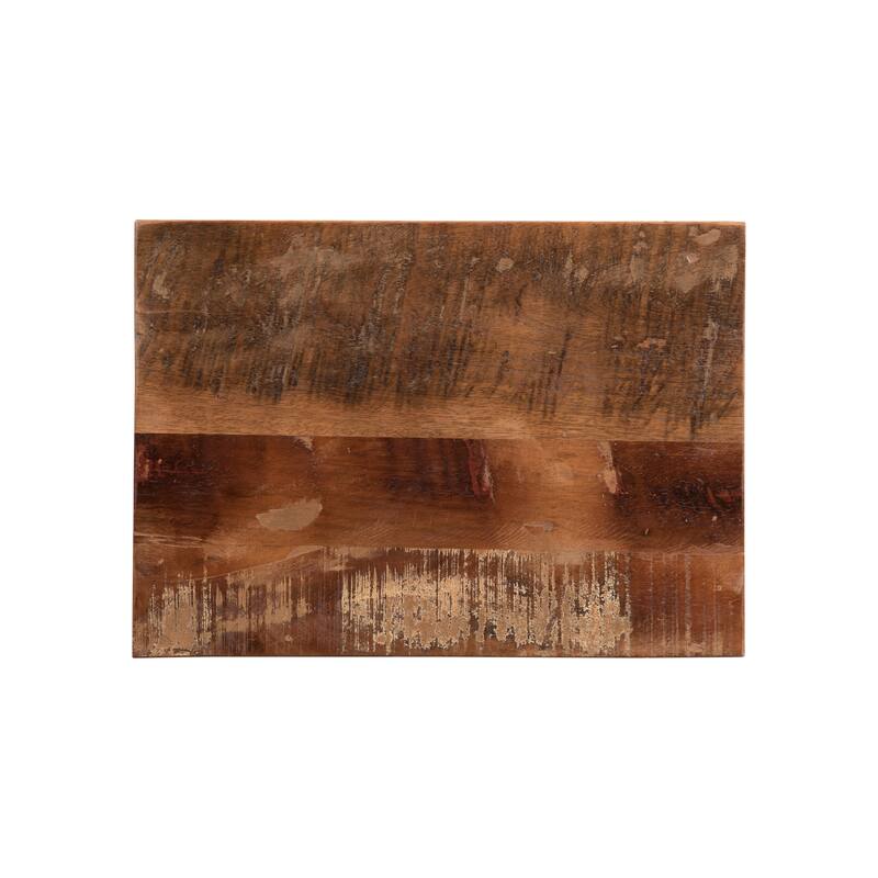 Roomfitters Handcrafted Side Table with Drawer and Cabinet, Recycled Wood with Boho Finish, Natural