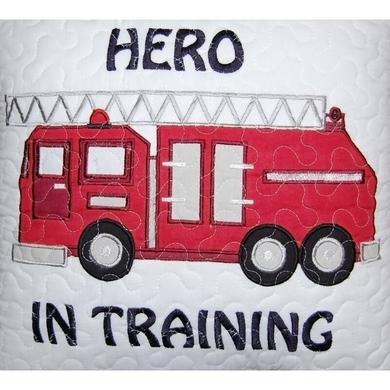 Hero in Training Fire Truck Square Decorative Throw Pillow