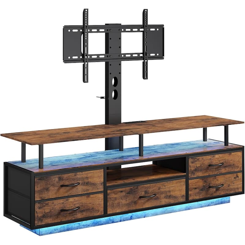 TV Stand with Mount 32/55/65/70 inch TVs Power Outlets Storage Entertainment Center