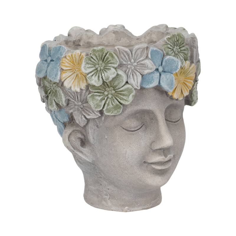 Unique Bust Style Resin Planter or Flower Pot with Crown Detail