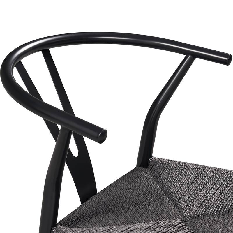 Yaheetech Modern Weave Y-Shaped Dining Chair with Solid Metal Frame