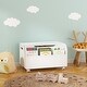 preview thumbnail 5 of 16, Wooden Toy Box with 4 Universal Wheels, Kids Toy Storage Organizer with Front Bookshelf, Flip-Top Lid, Safety Hinge