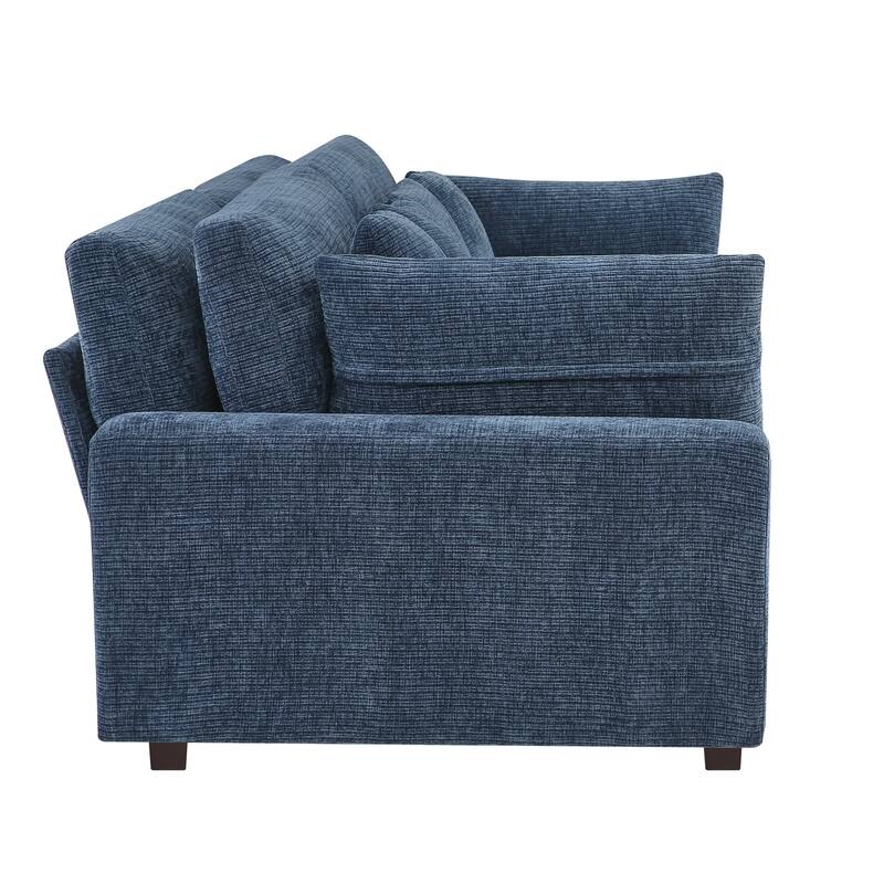 89In Comfy Couch, 3 Seater Sofa With Wood Legs, Chenille Couch For Small Space,Apartment - 89"W X 44.1"D X 33.9"H