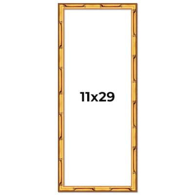 11x29 Frame Gold Bamboo Picture Frame Modern Photo Frame Includes UV Acrylic Shatter Guard Front Acid Free Foam Backing Board