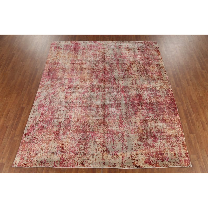 All-Over Modern Abstract Area Rug Hand-Knotted Wool Carpet - 8'5"x 9'11"
