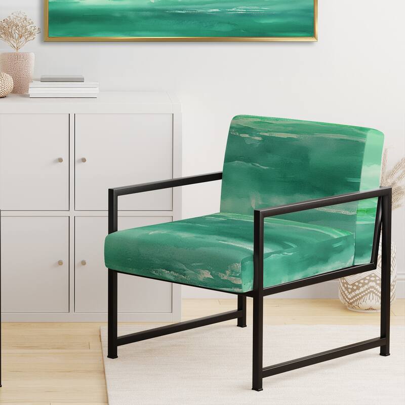 Designart "From the Shore" Upholstered Beach Accent Chair - Nautical & Coastal Arm Chair For Bedroom