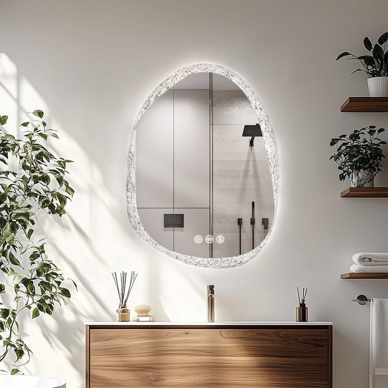 28 x 35 Inch LED Bathroom Vanity Mirror with Lights for Wall, Anti Fog Mirror for Bathroom, 3 Colors and Dimmable Light