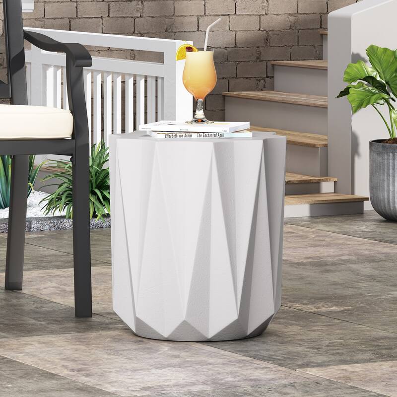 Outdoor LightWeight Concrete Side Table - 18.52 - 18.52
