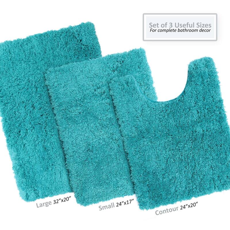Porch & Den Lorena Shaggy/ Non-slip Rubber Backed Bath Rug Set