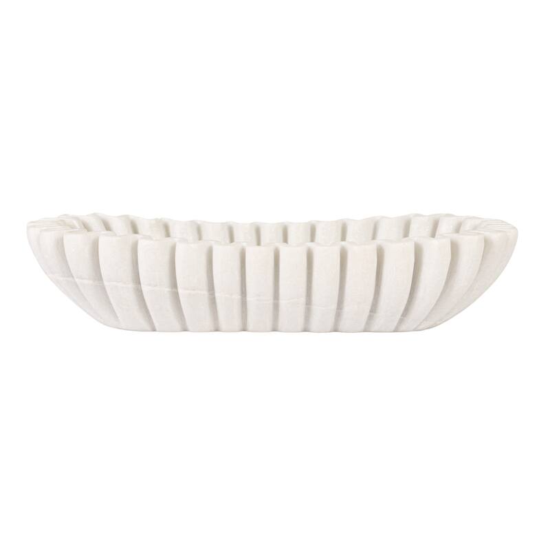 Marble Ruffle Bowl - 14.0"L x 6.0"W x 3.0"H
