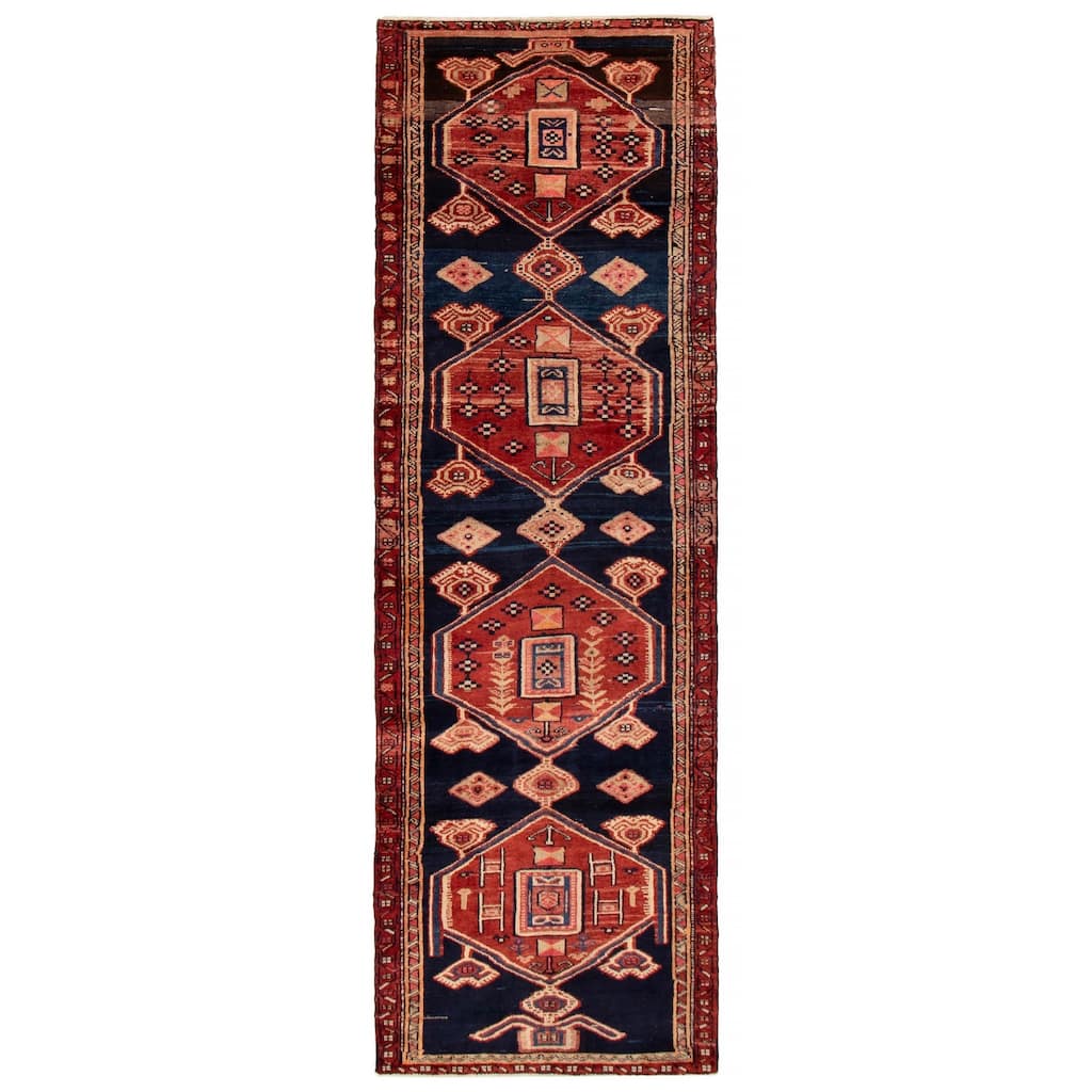 ECARPETGALLERY Hand-knotted Konya Anatolian Navy Wool Rug - 3'7 x 11'6