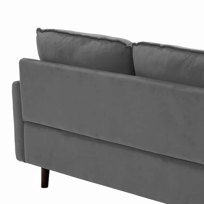 Velvet Loveseat Sofa With Wood Legs
