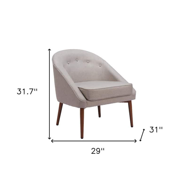 28 Inch Tufted Barrel Chair with Solid Wood Legs for Living Room - 28.3” x 30.3” x 31.7”