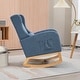 preview thumbnail 39 of 59, High back Upholstered Accent Rocking Chair Nursery Chair With Retractable Footrest