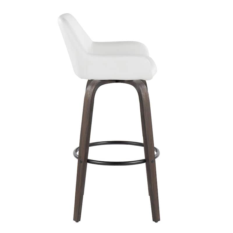 Porch & Den Galotti 30" Fixed-Height Bar Stool with Bent Wood Legs & Round Footrest (Set of 2)