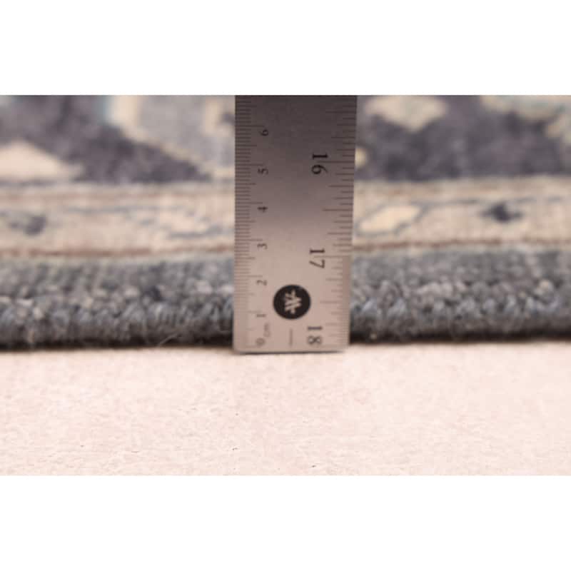 ECARPETGALLERY Hand-knotted Finest Agra Jaipur Dark Grey Wool Rug - 7'8 x 9'7