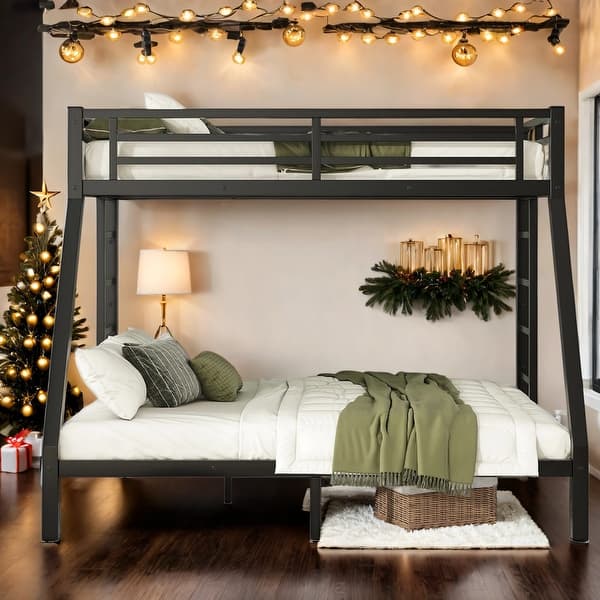 slide 2 of 11, Twin XL Over Queen Bunk Bed,Kids Bed Design Black