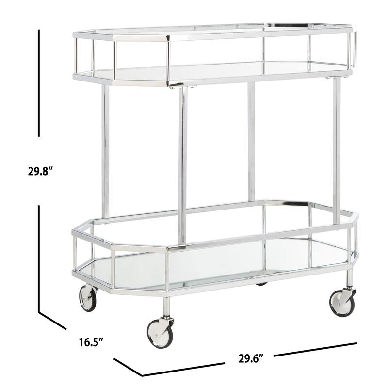 SAFAVIEH Katica 2-Tier Octagon Bar Cart - 29.6" x 16.5" x 29.8" - 30Wx17Dx30H