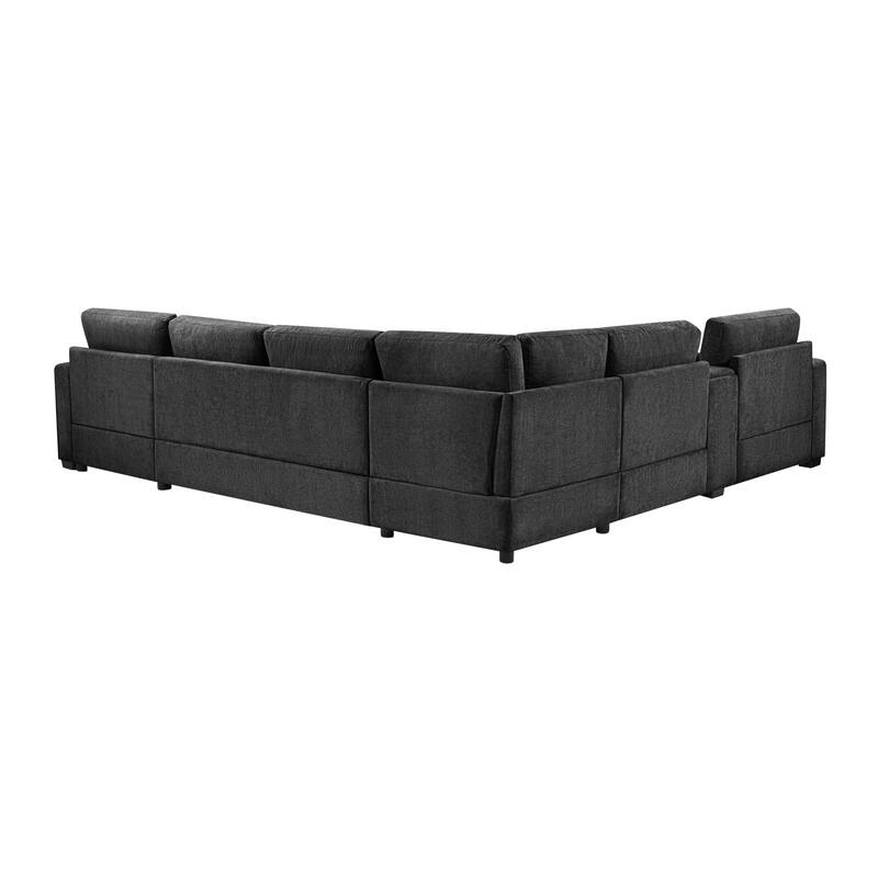 134.3" U-Shaped Chenille Sectional Sofa with Chaise