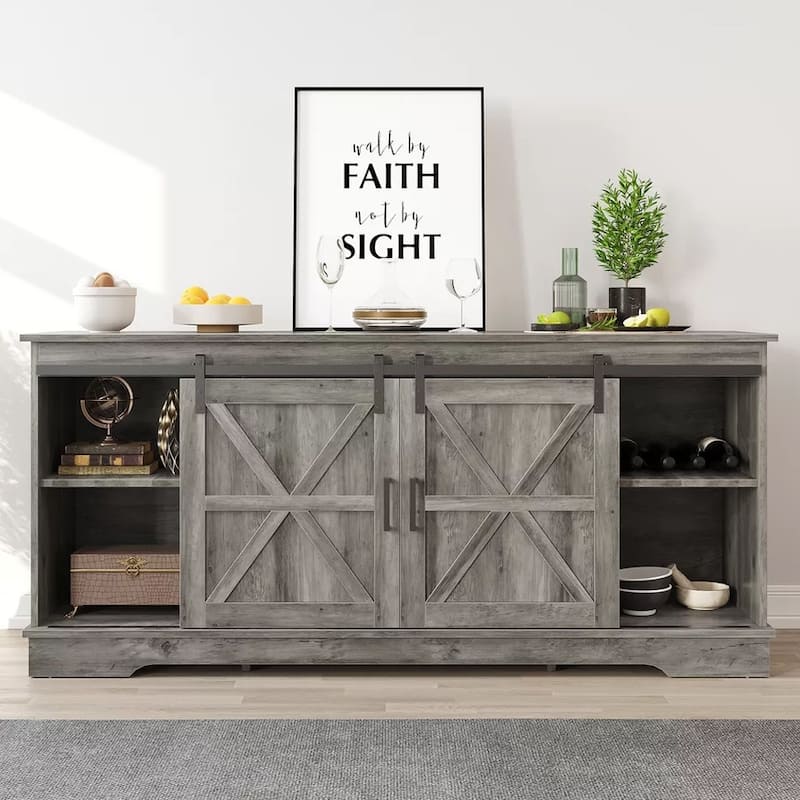 TV Stand for 65 inch TV Entertainment Center Dark Grey - 65 inches