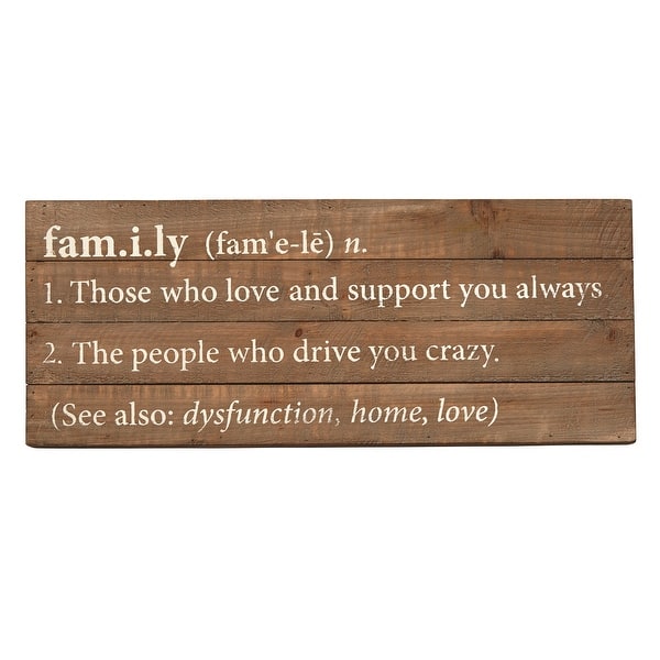 Family Definition Planked Wood 20 Inch Shadowbox Style Wall Plaque ...