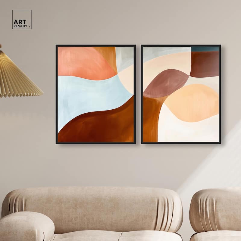 Shapes Revisited II Canvas Set of 2 by Art Remedy