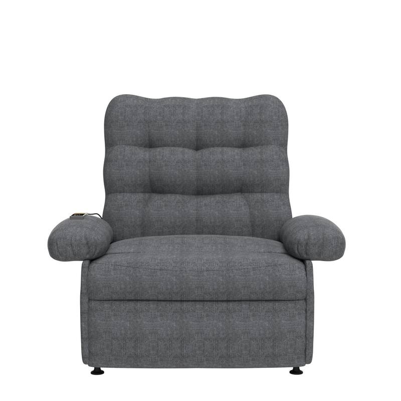 Breathable Fabric Recliner With Remote Control ,Side Pockets ,Adjustable Backrest And Footrest