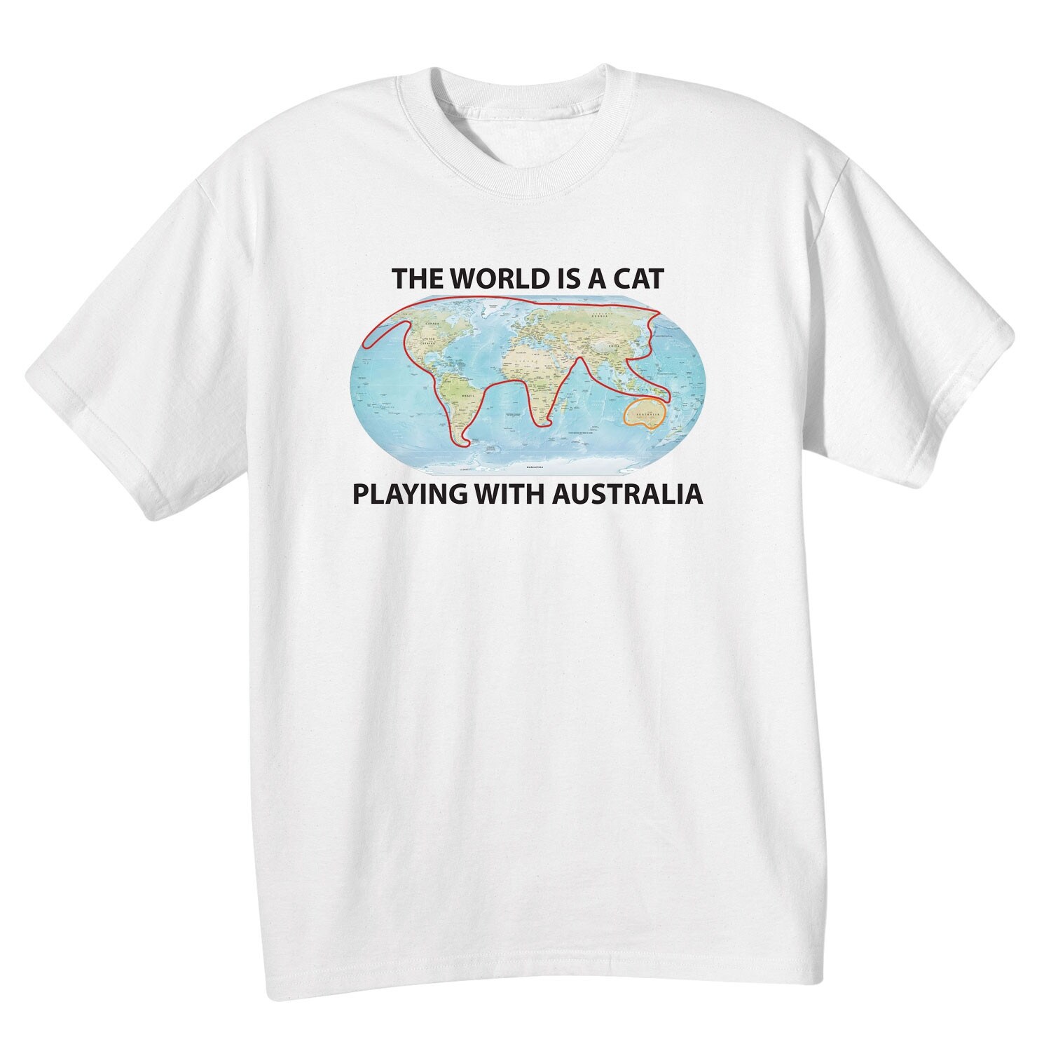 Shop What On Earth Men S The World Is A Cat Playing With Australia