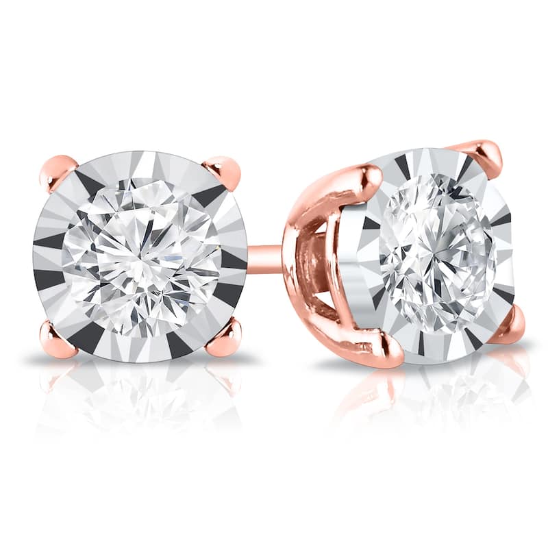 Auriya 14k Gold 5/8ctw Round Diamond Stud Earrings (G-H, I1-I2)