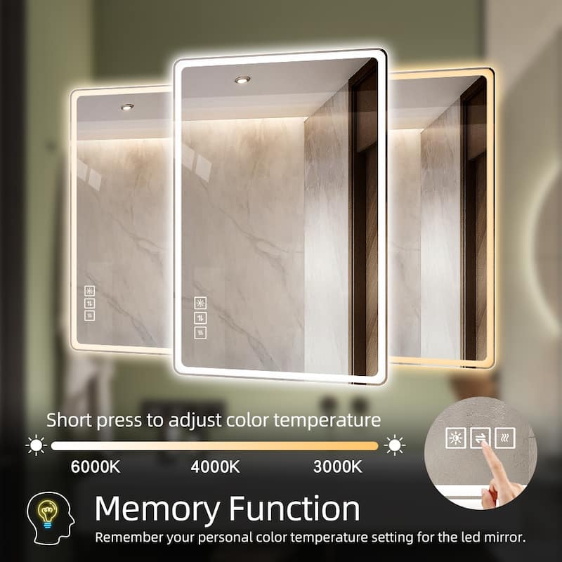 48"*32" Bathroom Mirror w/Led Lights,Anti-Fog Lighted Vanity Mirrors