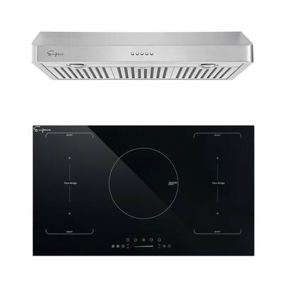 2 Piece Kitchen Appliances Packages Including 36" Induction Cooktop and 36" Under Cabinet Range Hood